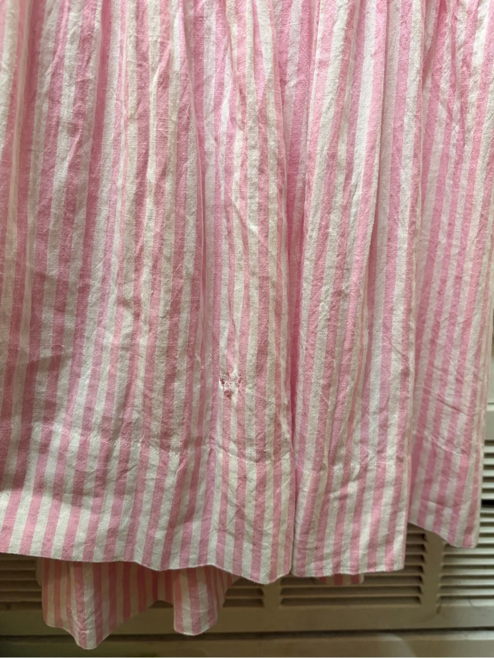 Tessora 100% Cotton Pink White Striped Preppy Cut Out Halter Maxi Dress Small - Picture 10 of 16